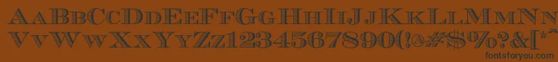 Czcionka Ecuyerr0902 – czarne czcionki na brązowym tle