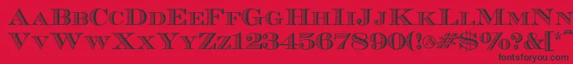 Ecuyerr0902-fontti – mustat fontit punaisella taustalla