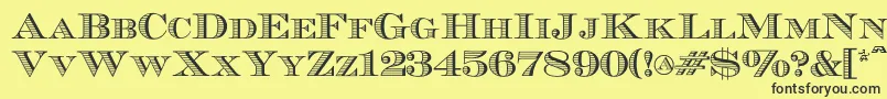 フォントEcuyerr0902 – 黒い文字の黄色い背景
