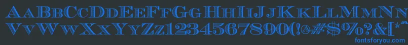 フォントEcuyerr0902 – 黒い背景に青い文字