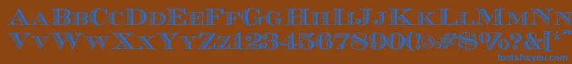 フォントEcuyerr0902 – 茶色の背景に青い文字