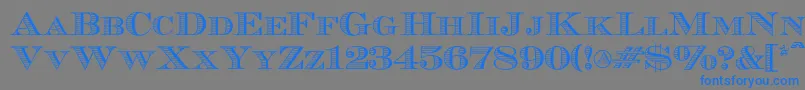 Ecuyerr0902-fontti – siniset fontit harmaalla taustalla