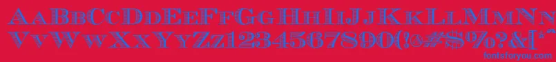 Czcionka Ecuyerr0902 – niebieskie czcionki na czerwonym tle