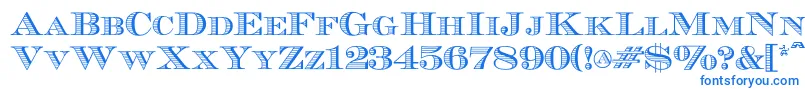 Ecuyerr0902-fontti – siniset fontit valkoisella taustalla