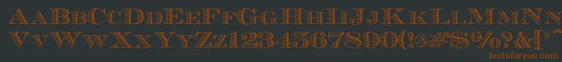 Ecuyerr0902-fontti – ruskeat fontit mustalla taustalla