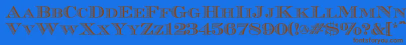 Ecuyerr0902 Font – Brown Fonts on Blue Background