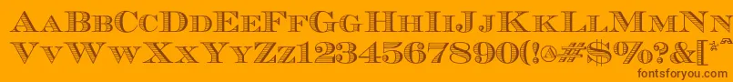 Czcionka Ecuyerr0902 – brązowe czcionki na pomarańczowym tle