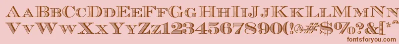 フォントEcuyerr0902 – ピンクの背景に茶色のフォント