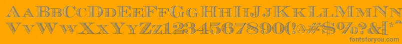 Ecuyerr0902-Schriftart – Graue Schriften auf orangefarbenem Hintergrund