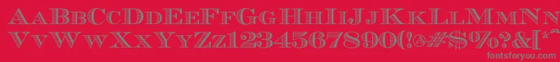 Czcionka Ecuyerr0902 – szare czcionki na czerwonym tle