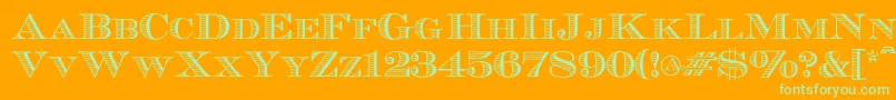 Ecuyerr0902-fontti – vihreät fontit oranssilla taustalla