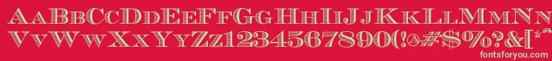 フォントEcuyerr0902 – 赤い背景に緑の文字
