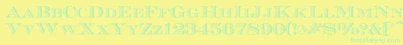 Ecuyerr0902 Font – Green Fonts on Yellow Background