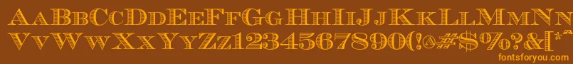 Ecuyerr0902 Font – Orange Fonts on Brown Background