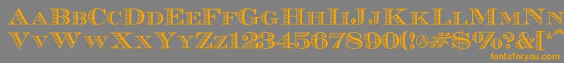 フォントEcuyerr0902 – オレンジの文字は灰色の背景にあります。