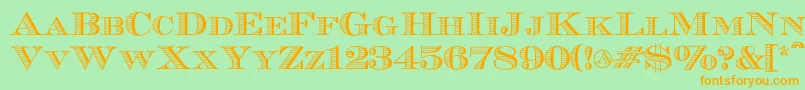 Ecuyerr0902 Font – Orange Fonts on Green Background