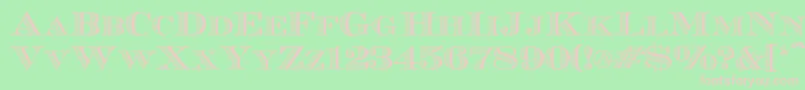Ecuyerr0902-fontti – vaaleanpunaiset fontit vihreällä taustalla