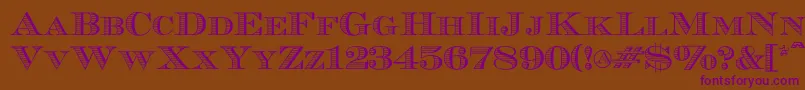 Ecuyerr0902-fontti – violetit fontit ruskealla taustalla