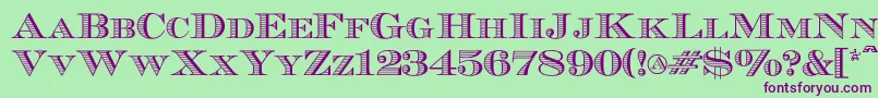 Ecuyerr0902-fontti – violetit fontit vihreällä taustalla