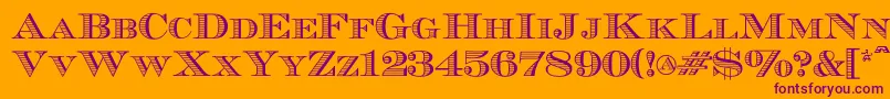 フォントEcuyerr0902 – オレンジの背景に紫のフォント