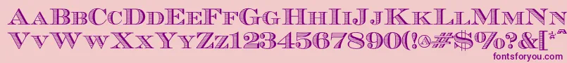 Ecuyerr0902-fontti – violetit fontit vaaleanpunaisella taustalla