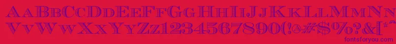 Czcionka Ecuyerr0902 – fioletowe czcionki na czerwonym tle