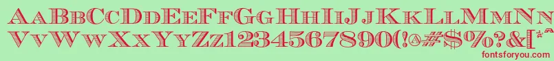 フォントEcuyerr0902 – 赤い文字の緑の背景