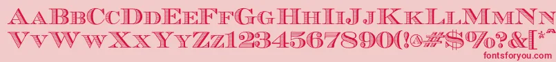 フォントEcuyerr0902 – ピンクの背景に赤い文字