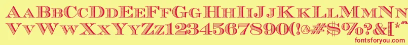 Ecuyerr0902 Font – Red Fonts on Yellow Background