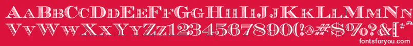 Ecuyerr0902-fontti – valkoiset fontit punaisella taustalla