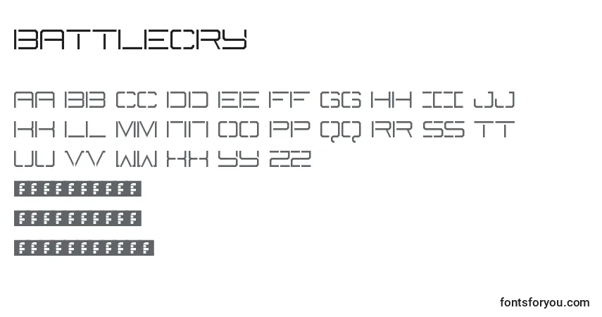 Шрифт Battlecry – алфавит, цифры, специальные символы