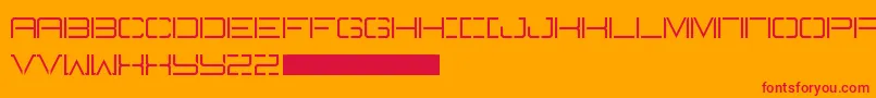 Battlecry-Schriftart – Rote Schriften auf orangefarbenem Hintergrund