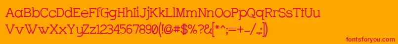 CharringtonSemibold Font – Red Fonts on Orange Background