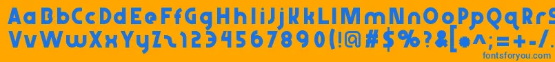 Abraxeousthin Font – Blue Fonts on Orange Background
