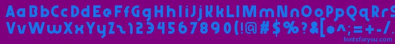 フォントAbraxeousthin – 紫色の背景に青い文字