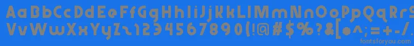 フォントAbraxeousthin – 青い背景に灰色の文字