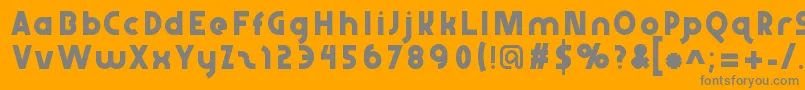 フォントAbraxeousthin – オレンジの背景に灰色の文字