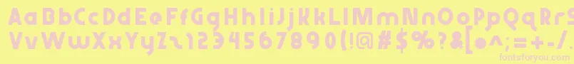 Abraxeousthin Font – Pink Fonts on Yellow Background