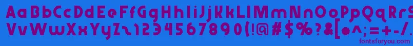 Abraxeousthin Font – Purple Fonts on Blue Background