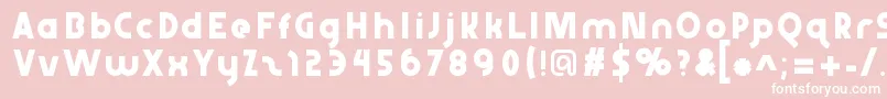 Abraxeousthin-Schriftart – Weiße Schriften auf rosa Hintergrund