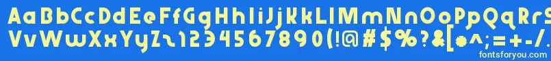 Abraxeousthin Font – Yellow Fonts on Blue Background