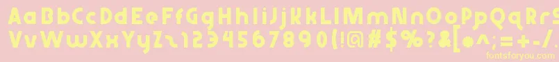 Abraxeousthin Font – Yellow Fonts on Pink Background