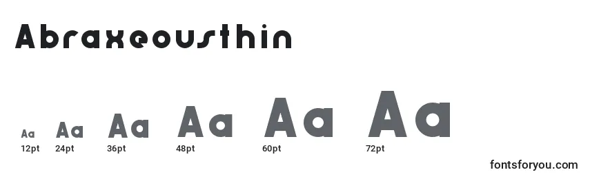 Размеры шрифта Abraxeousthin