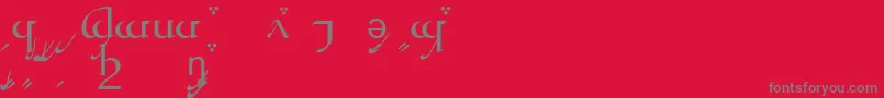 フォントQuenyaa – 赤い背景に灰色の文字