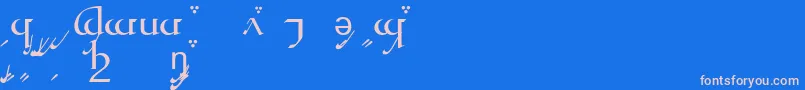 More about Quenyaa Font Quenyaa Font – Pink Fonts on Blue Background
