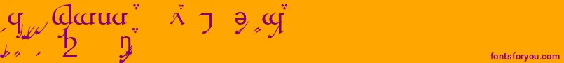 Quenyaa Font – Purple Fonts on Orange Background