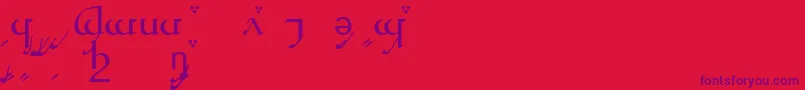 Quenyaa Font – Purple Fonts on Red Background