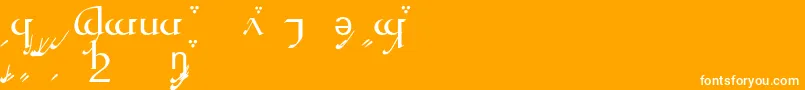 Quenyaa Font – White Fonts on Orange Background