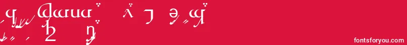 Quenyaa Font – White Fonts on Red Background