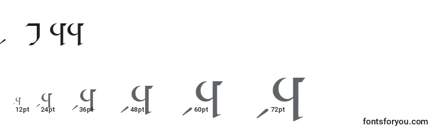 Размеры шрифта Quenyaa